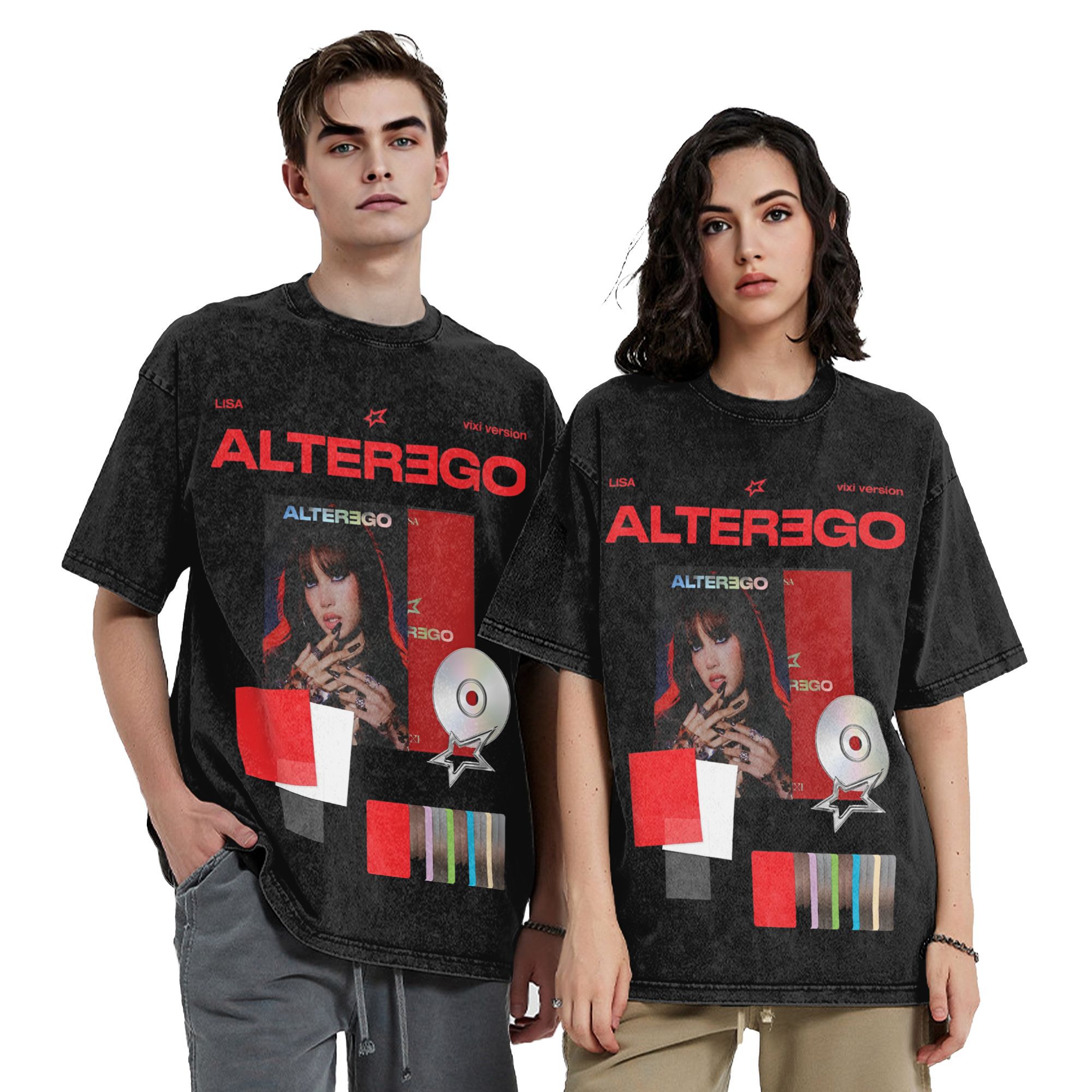 Summer Clothing Ego - 原宿LISAアルバム ALTER EGO グラフィックTシャツ メンズ レディース