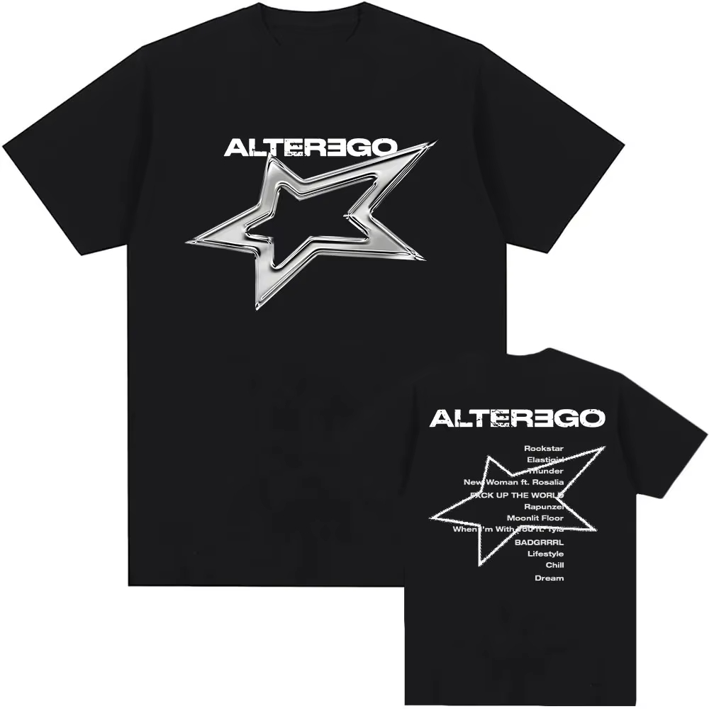Summer Clothing Ego - コーラン歌手アルバムオルターエゴグラフィック Tシャツリサファッションヒップホップストリートユニセックス夏の綿 Tシャツ男性女性服男性