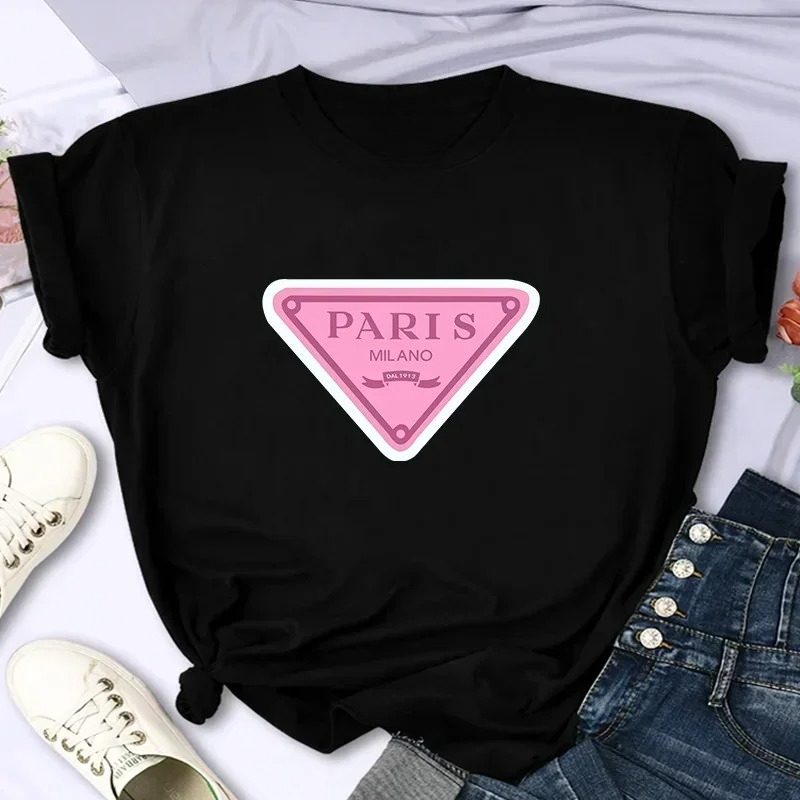 Summer Clothing In Paris - ラグジュアリーブランド パリ レディース 夏 プリントTシャツ カジュアル