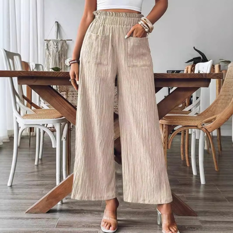 Summer Clothing Websites - ヨーロッパ系アメリカ人の婦人服ベストセラー独立したウェブサイトソリッドカラーカジュアルストレートパンツ