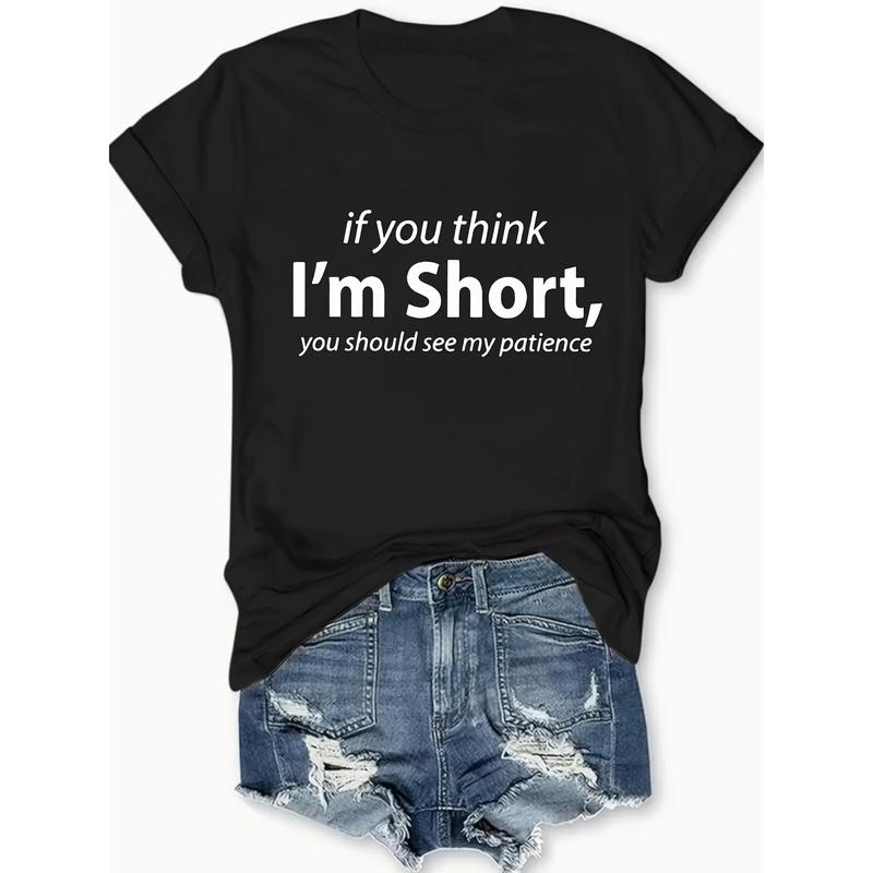 Summer Clothing Words - 面白い言葉プリントクルーネックTシャツ、春と夏のカジュアル半袖Tシャツ、婦人服Tシャツ