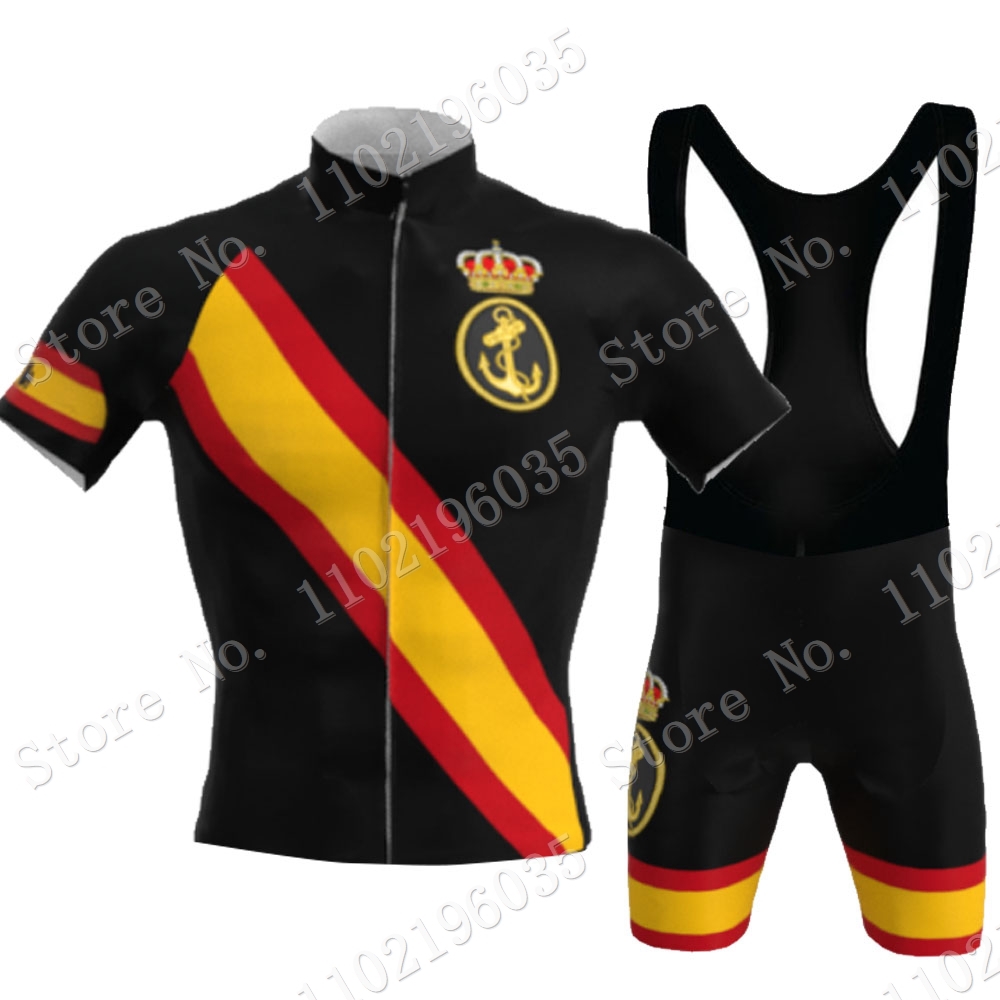 Summer Clothing In Spanish - スペインの半袖サイクリングジャージ,サイクリングセット,マウンテンバイクショーツ,黒,2023