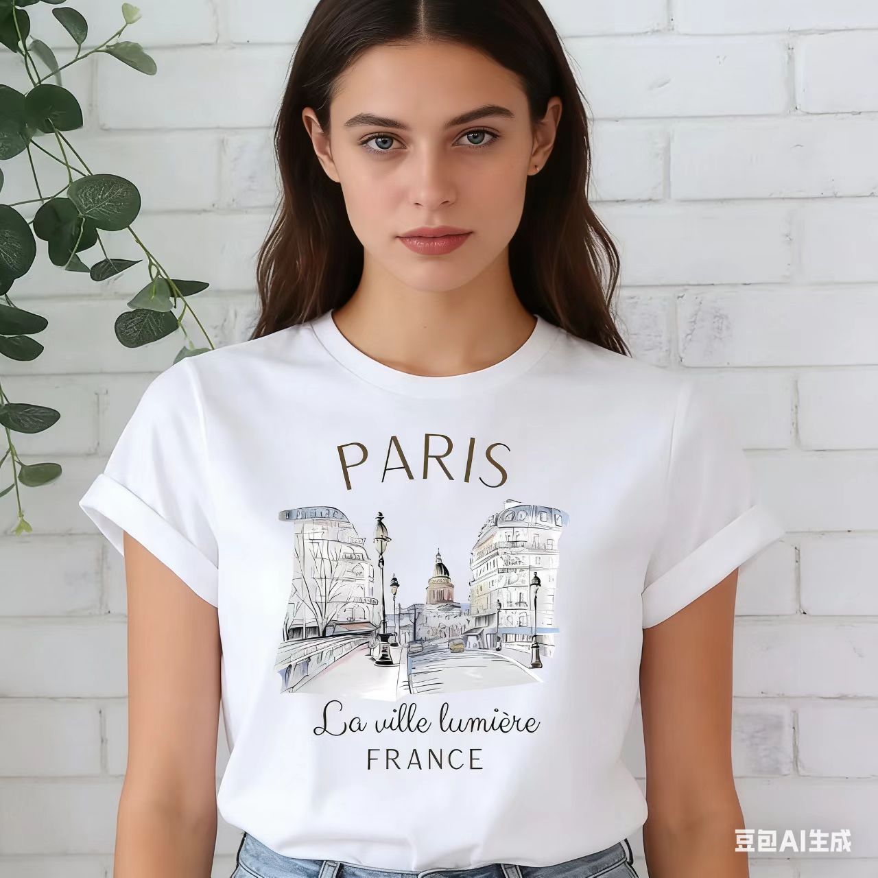 フランスパリ都市建築プリント白 90 年代 T シャツ婦人服 - Summer Clothing In Paris のレビューと価格