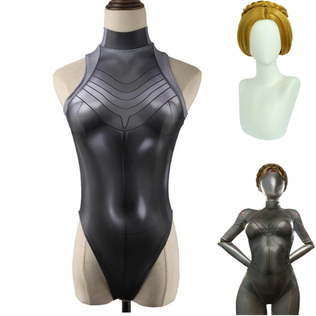 ロボットツインズコスプレ衣装女性用セクシーなタイトなジャンプ - Summer Clothing Sets Women のレビューと価格