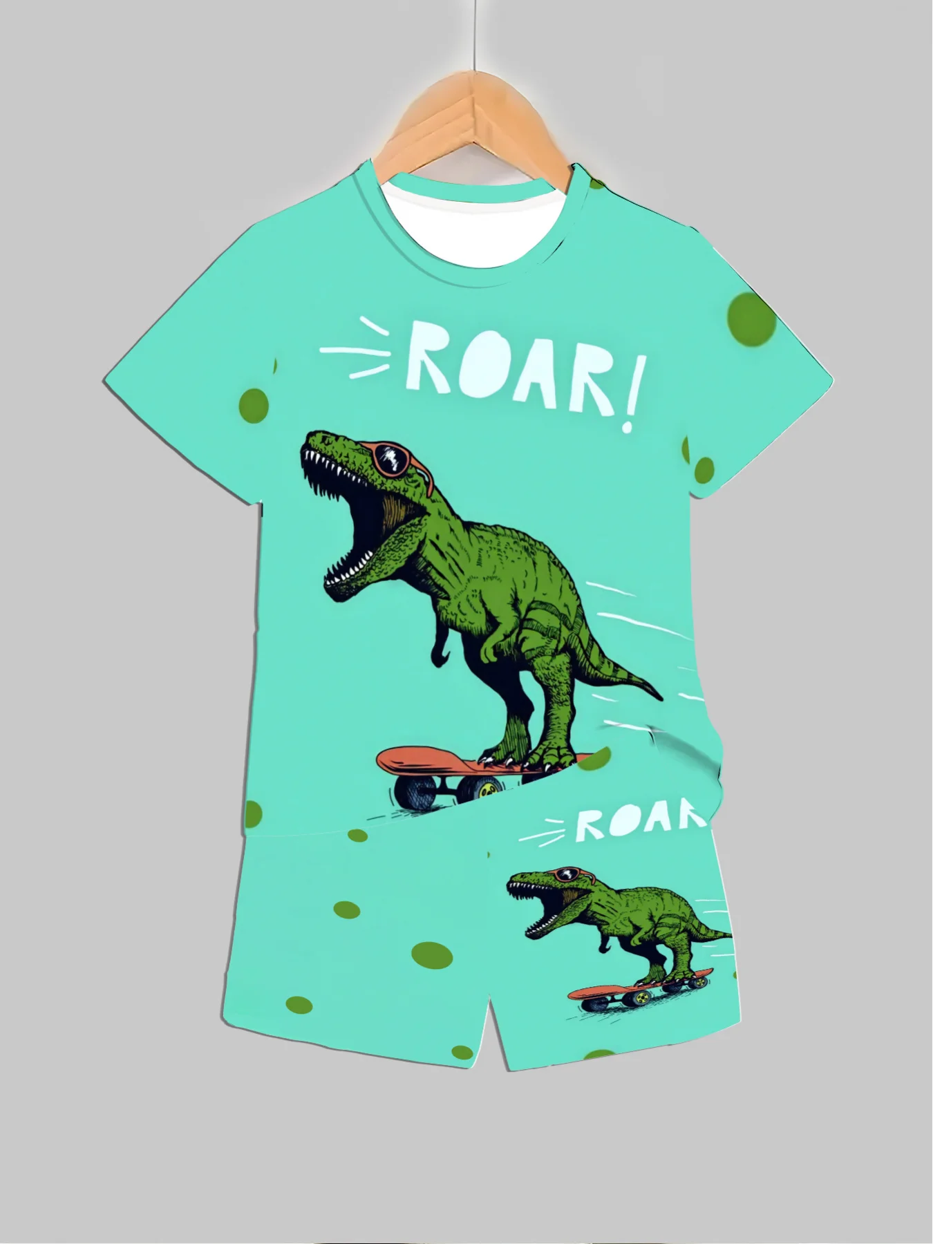 新しい恐竜プリント衣装トップス + ショーツ 2 個夏用男の - Summer Clothing For Girls のレビューと価格