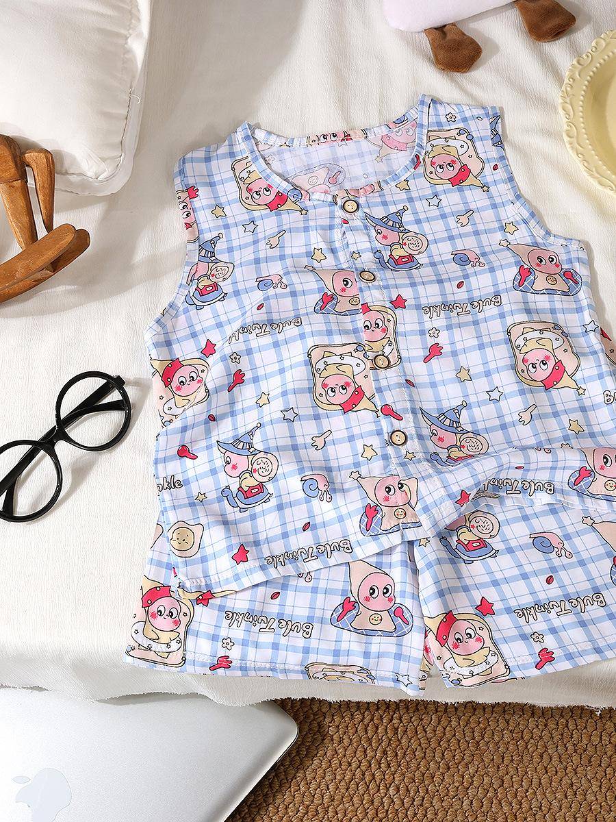 女の子の夏の綿シルクベストショーツセットカジュアル通気性ノー - Summer Clothing For Girls のレビューと価格