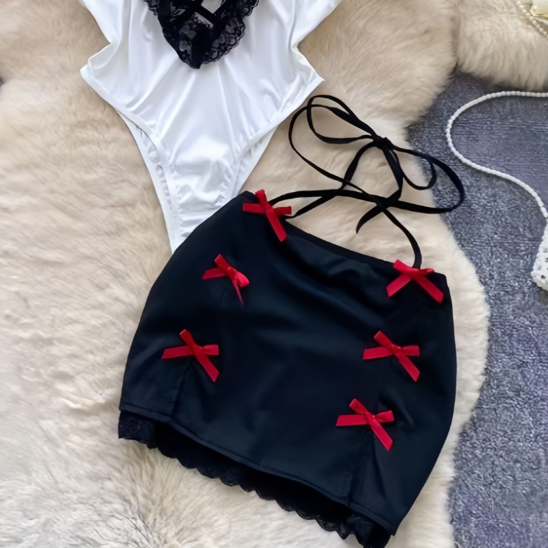 女性 2 ピースセット中空バックレスディープ V ワンピース - Summer Clothing Model のレビューと価格