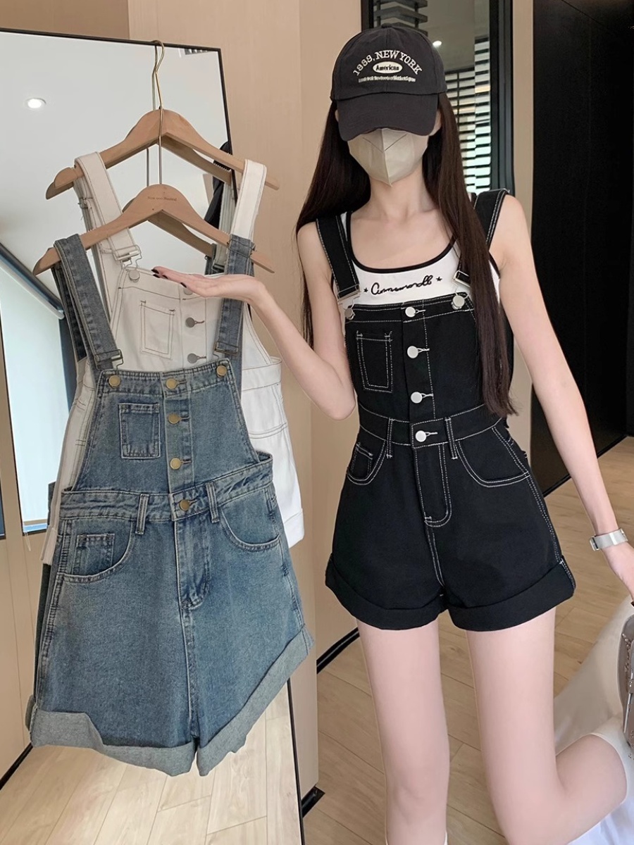 ロンパース女性固体サスペンダーデニム休暇甘い女の子かわいい韓 - Summer Loving Clothing のレビューと価格
