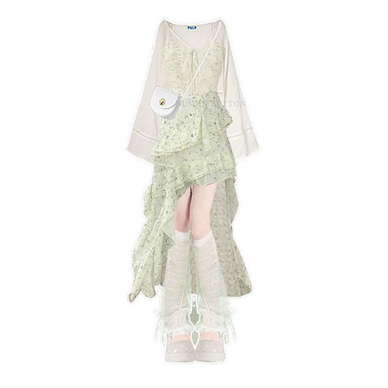 夏服セット レディース 日焼け防止服 グリーン花柄スリングド - Summer Clothing Accessories のレビューと価格