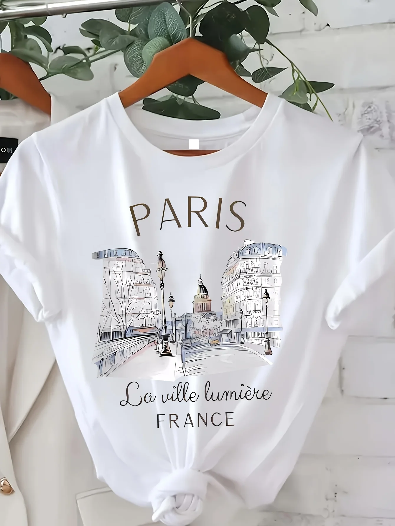 ファッショングラフィックTシャツ パリプリント レディースT - Summer Clothing In Paris のレビューと価格