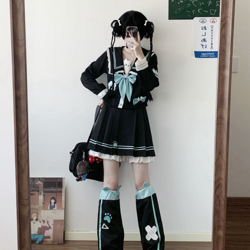 2025 新日本韓国かわいいプレッピー JK トップ + ス - Summer Clothing For Girls のレビューと価格
