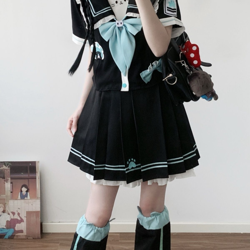 2025 新日本韓国かわいいプレッピー JK トップ + ス - Summer Clothing For Girls のレビューと価格