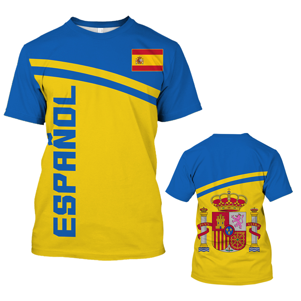2026ヴィンテージスペインTシャツ、3Dフラッグスペイン国 - Summer Clothing In Spanish のレビューと価格
