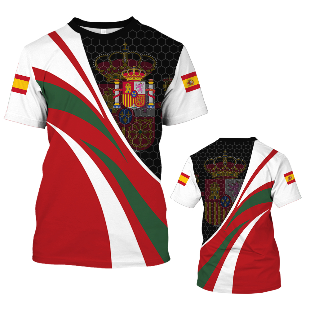 2026ヴィンテージスペインTシャツ、3Dフラッグスペイン国 - Summer Clothing In Spanish のレビューと価格