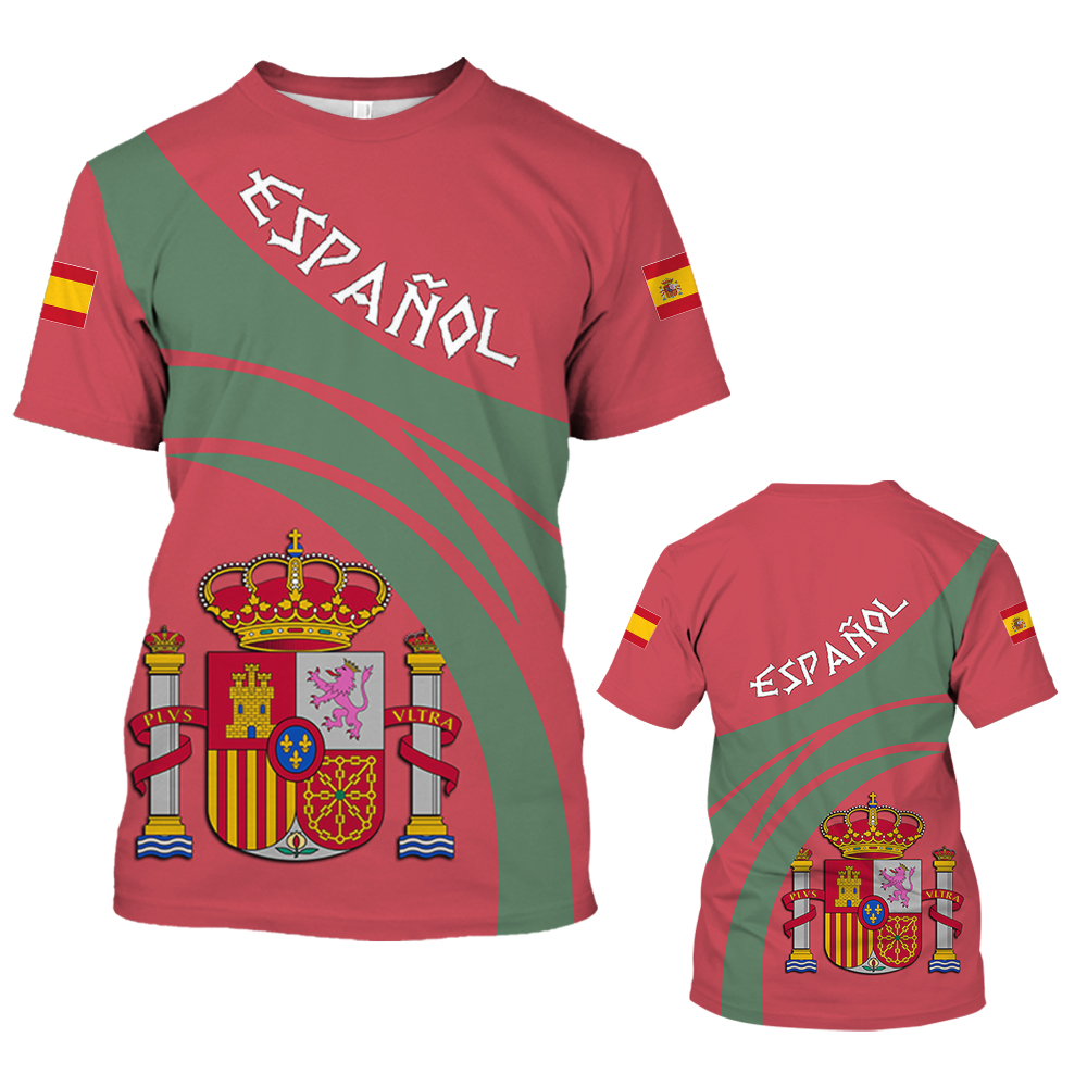 2026ヴィンテージスペインTシャツ、3Dフラッグスペイン国 - Summer Clothing In Spanish のレビューと価格