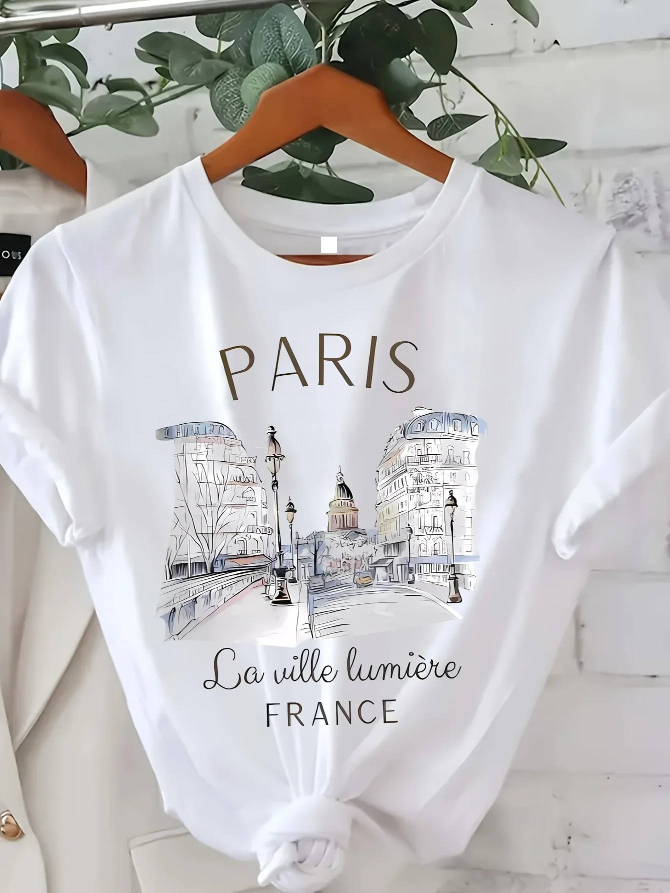 Y2k Tシャツパリ女性プリント Tシャツガール半袖クルーネ - Summer Clothing In Paris のレビューと価格