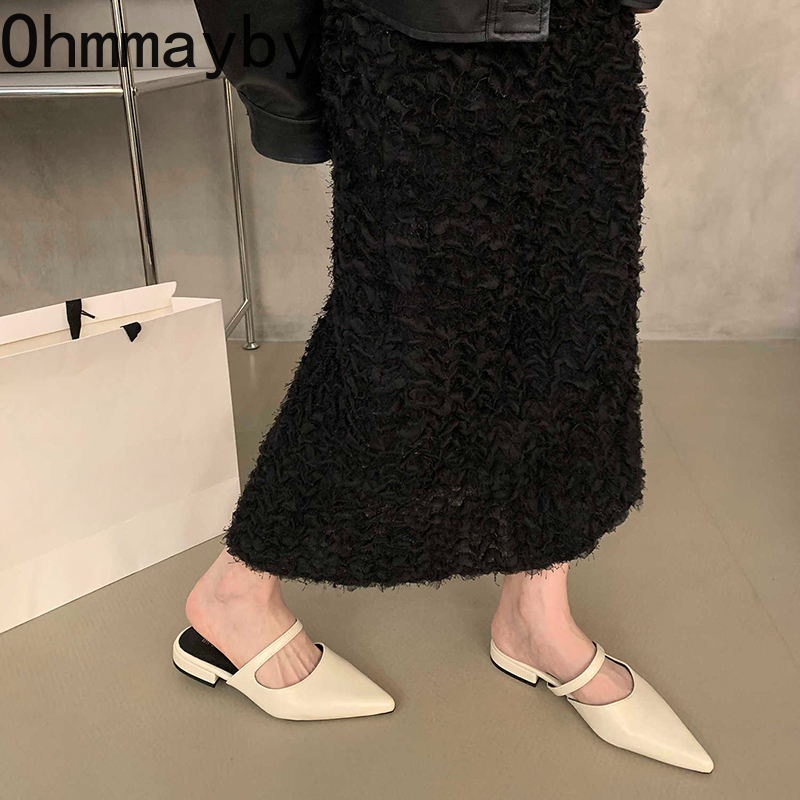 春夏ポインテッドトゥ女性ミュールスリッパファッション浅いパー - Summer Clothing Accessories のレビューと価格