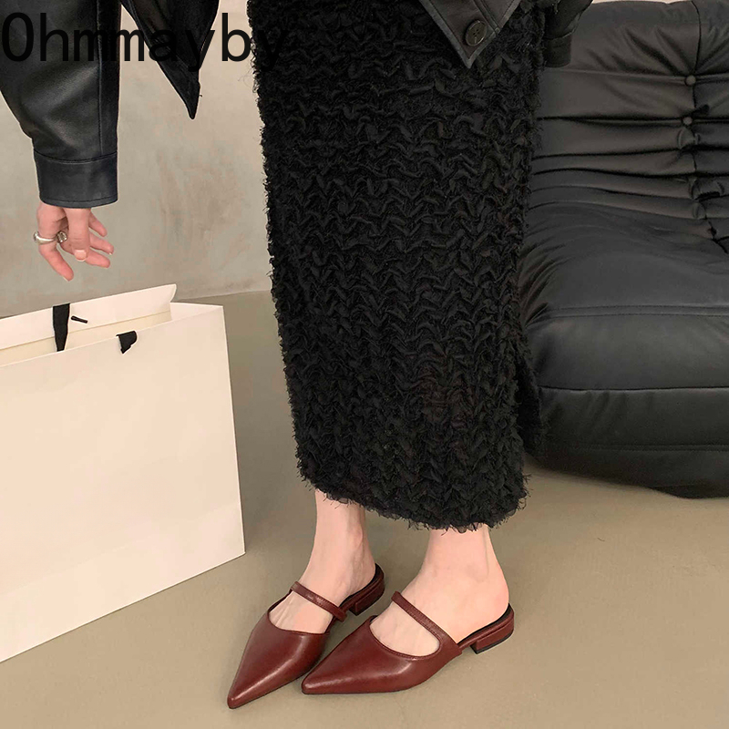 春夏ポインテッドトゥ女性ミュールスリッパファッション浅いパー - Summer Clothing Accessories のレビューと価格