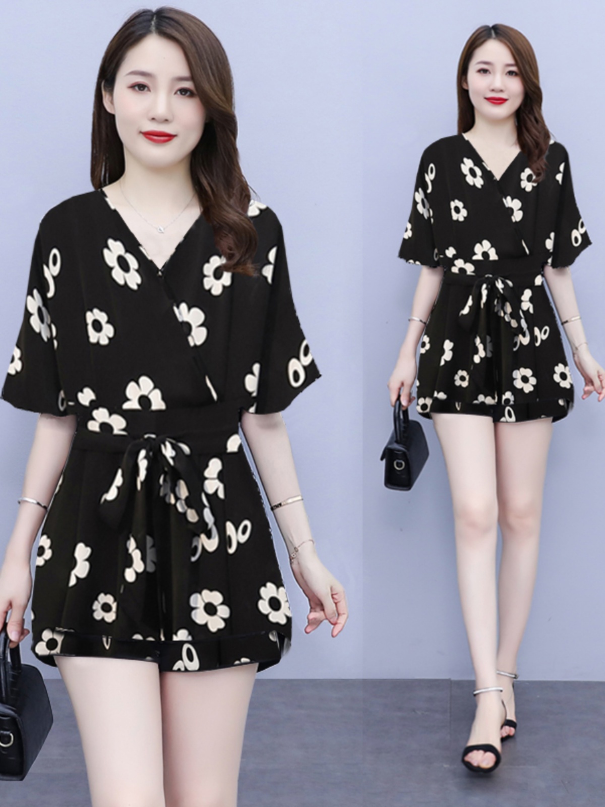 プラスサイズの女性のファッショナブルな夏服半袖シフォンドレス - Summer Clothing Accessories のレビューと価格