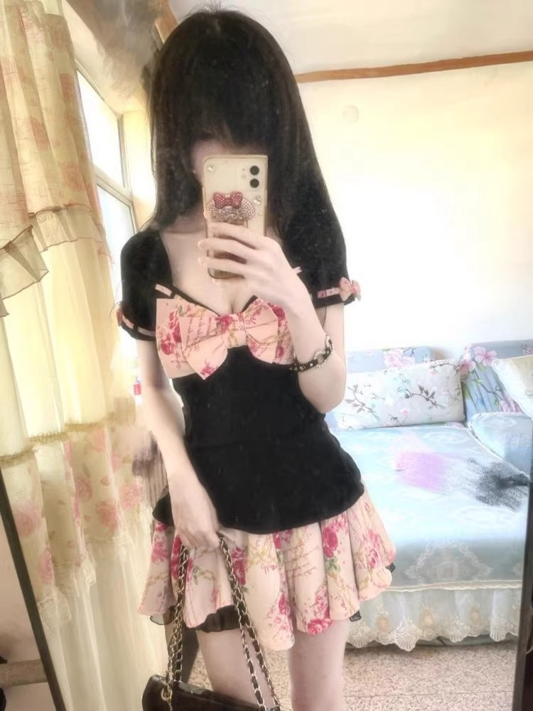 レディース甘い花柄プリントツーピースセット フェアリーボウス - Summer Clothing Accessories のレビューと価格