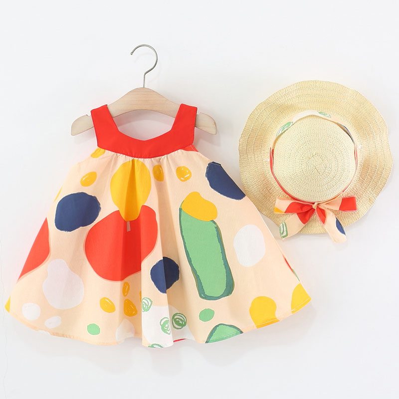 2 ピース夏の女の子のドレス韓国のかわいい弓描画ノースリーブ - Summer Clothing Drawing For Kids のレビューと価格